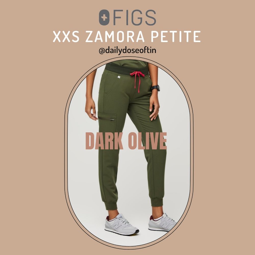 FIGS XXS Petite Zamora in Dark Olive